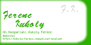 ferenc kukoly business card